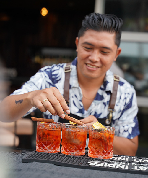 Bartender Indra from Alila Seminyak as guest bartender for World Barterder Day Celebration at Ku De Ta