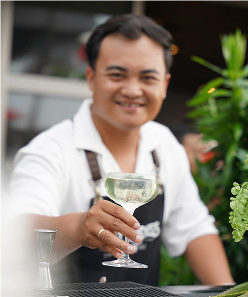 Bartender Arya from Syrco Base Ubud as guest bartender for World Barterder Day Celebration at Ku De Ta